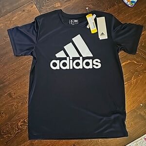 Adidas Boy XL 18/20 Black Short Sleeve Shirt  * New with Tags